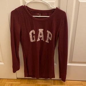 Burgundy GAP tshirt full sleeve, Medium